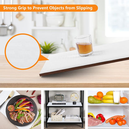 Shelf Liners for Kitchen Cabinets Non Adhensive,Gray 11.8"× 59"