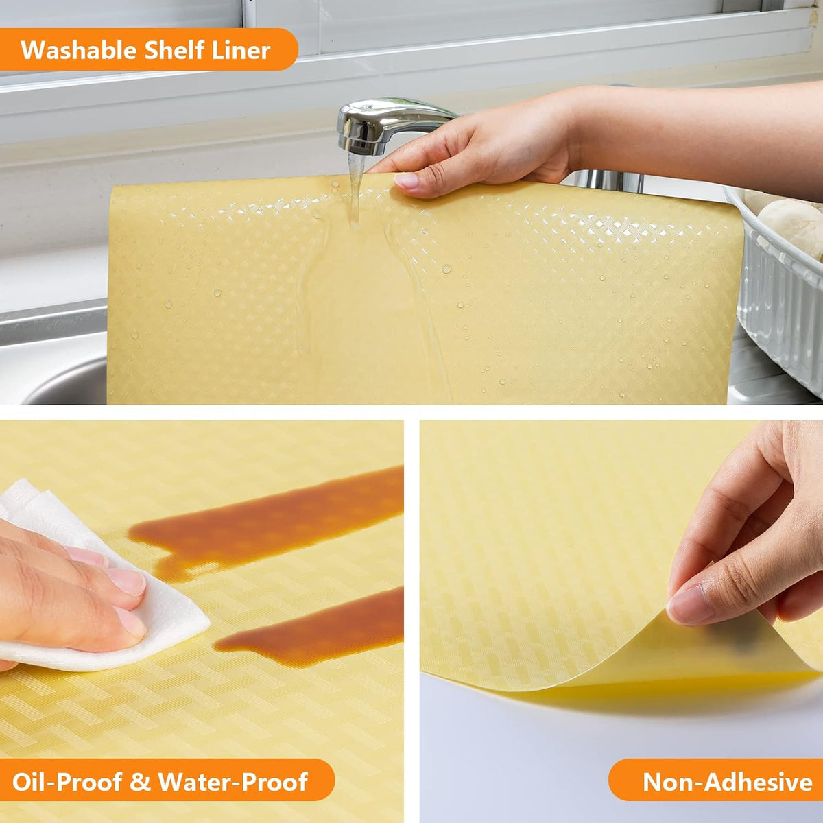 Shelf Liners for Kitchen Cabinets Non Adhensive,Gray 11.8"× 59"