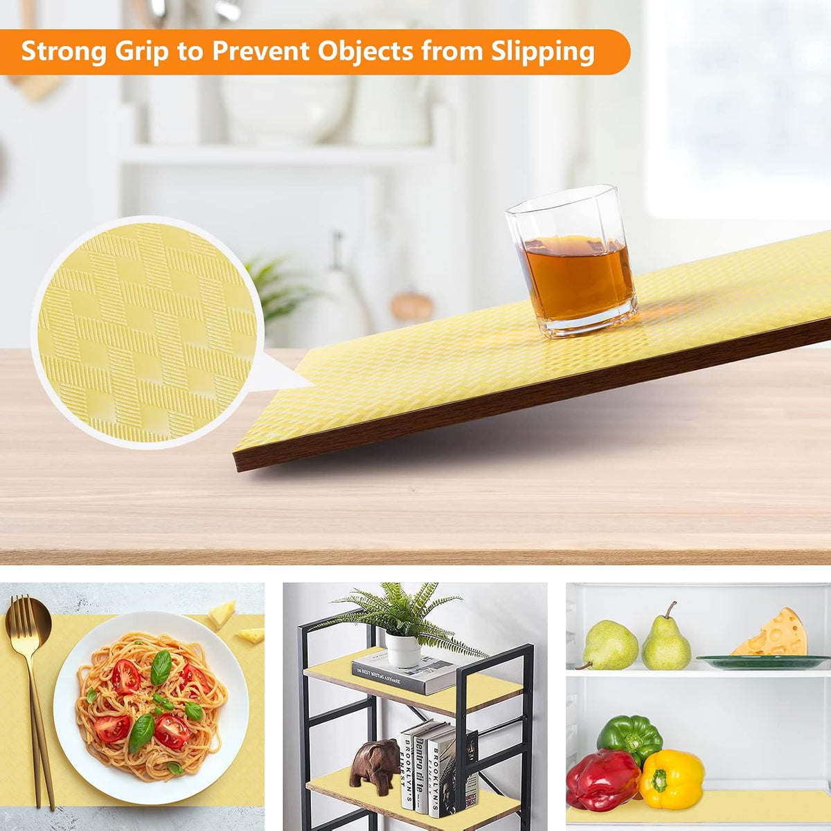 Shelf Liners for Kitchen Cabinets Non Adhensive,Gray 11.8"× 59"