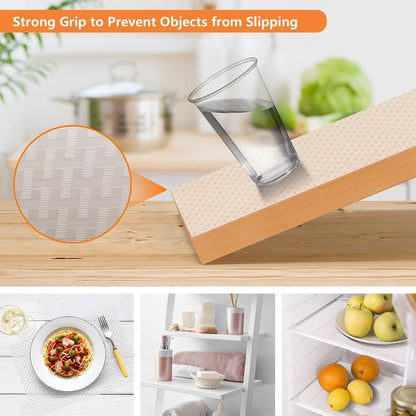 Shelf Liners for Kitchen Cabinets Non Adhensive,Gray 11.8"× 59"