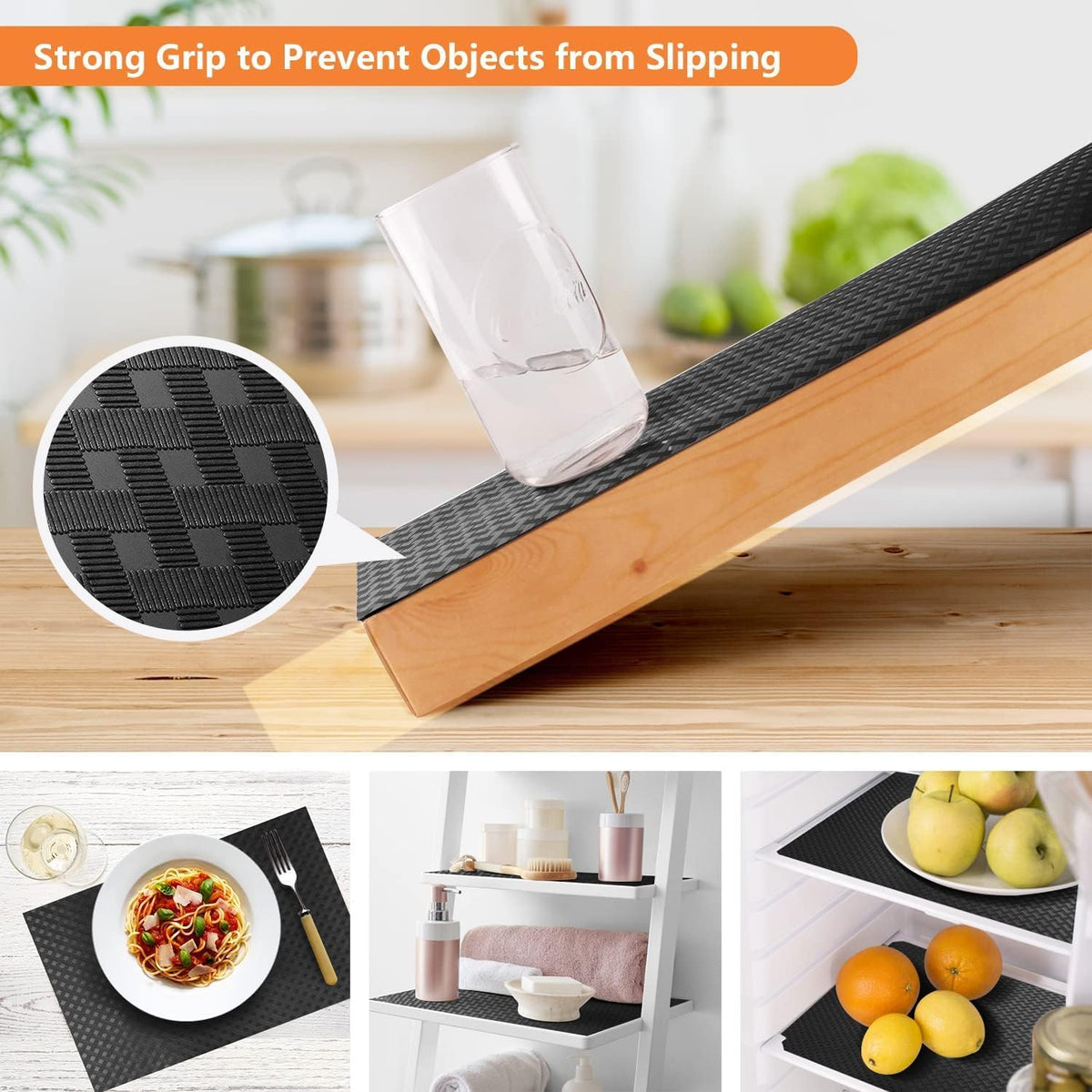 Shelf Liners for Kitchen Cabinets Non Adhensive,Gray 11.8"× 59"