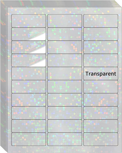 Transparent Shipping Stickers Labels - 2" x 4" Clear Address Labels Mailing Stickers for Laser/Inkjet Printer 8.5"×11"- 200 Labels (Clear Holographic Dot)