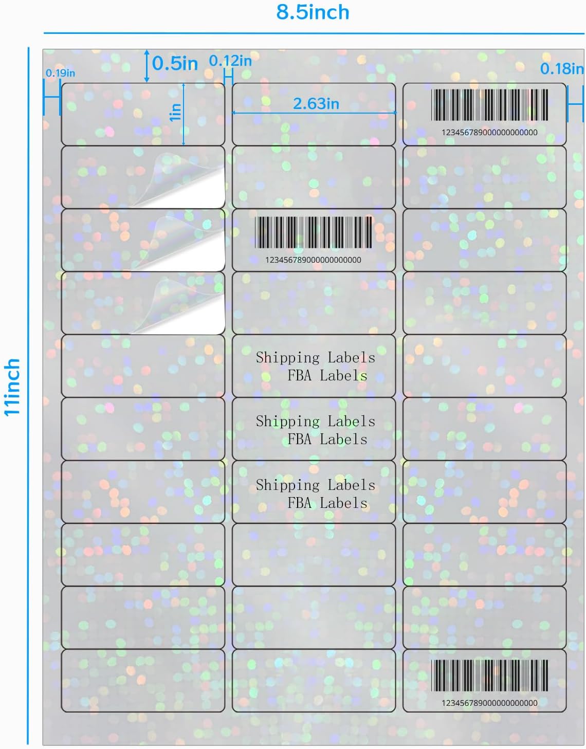 Transparent Shipping Stickers Labels - 2" x 4" Clear Address Labels Mailing Stickers for Laser/Inkjet Printer 8.5"×11"- 200 Labels (Clear Holographic Dot)
