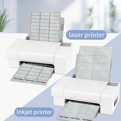 Transparent Shipping Stickers Labels - 2" x 4" Clear Address Labels Mailing Stickers for Laser/Inkjet Printer 8.5"×11"- 200 Labels (Clear Holographic Dot)