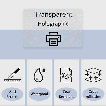 Transparent Shipping Stickers Labels - 2" x 4" Clear Address Labels Mailing Stickers for Laser/Inkjet Printer 8.5"×11"- 200 Labels (Clear Holographic Dot)