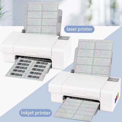 Transparent Shipping Stickers Labels - 2" x 4" Clear Address Labels Mailing Stickers for Laser/Inkjet Printer 8.5"×11"- 200 Labels (Clear Holographic Dot)