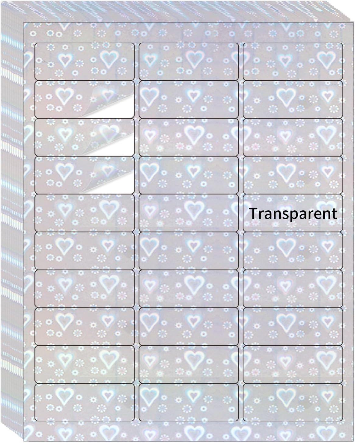 Transparent Shipping Stickers Labels - 2" x 4" Clear Address Labels Mailing Stickers for Laser/Inkjet Printer 8.5"×11"- 200 Labels (Clear Holographic Dot)