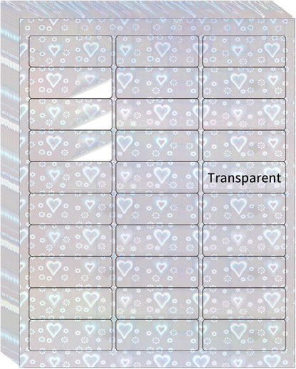 Transparent Shipping Stickers Labels - 2" x 4" Clear Address Labels Mailing Stickers for Laser/Inkjet Printer 8.5"×11"- 200 Labels (Clear Holographic Dot)