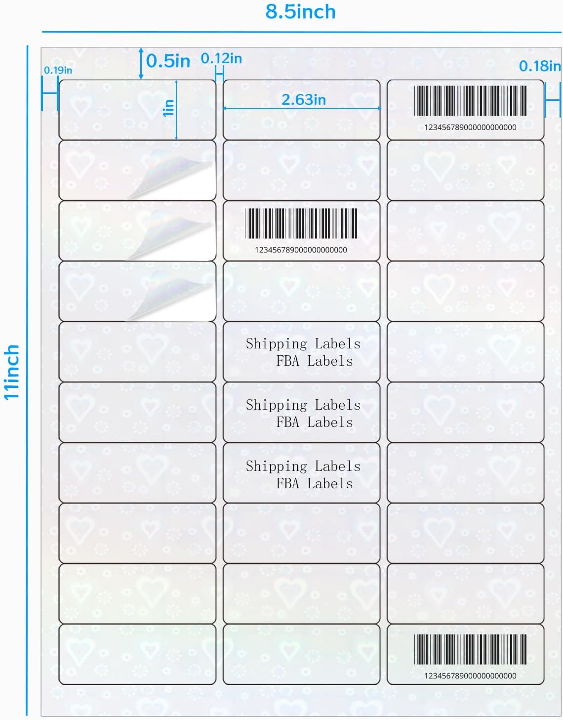 Transparent Shipping Stickers Labels - 2" x 4" Clear Address Labels Mailing Stickers for Laser/Inkjet Printer 8.5"×11"- 200 Labels (Clear Holographic Dot)