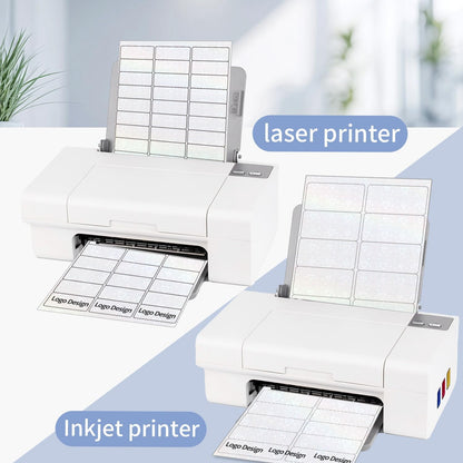 Transparent Shipping Stickers Labels - 2" x 4" Clear Address Labels Mailing Stickers for Laser/Inkjet Printer 8.5"×11"- 200 Labels (Clear Holographic Dot)