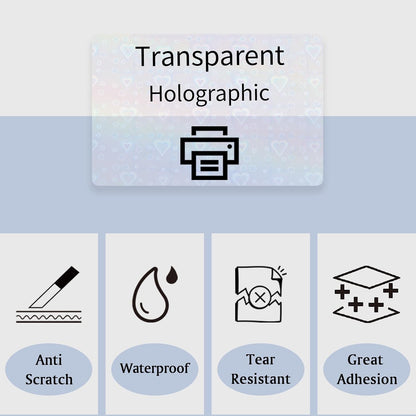 Transparent Shipping Stickers Labels - 2" x 4" Clear Address Labels Mailing Stickers for Laser/Inkjet Printer 8.5"×11"- 200 Labels (Clear Holographic Dot)