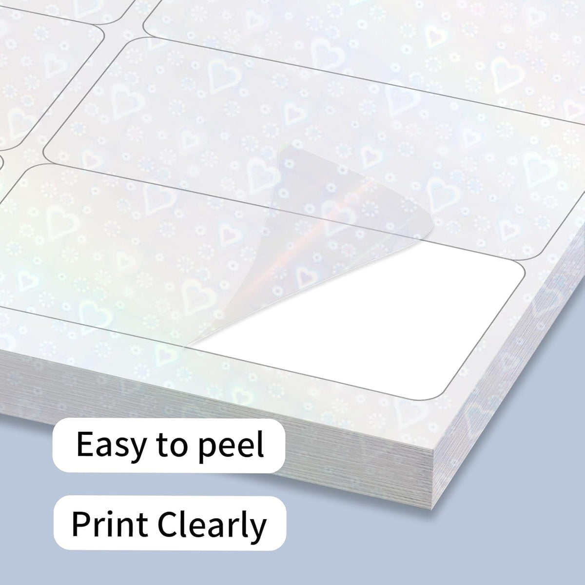 Transparent Shipping Stickers Labels - 2" x 4" Clear Address Labels Mailing Stickers for Laser/Inkjet Printer 8.5"×11"- 200 Labels (Clear Holographic Dot)
