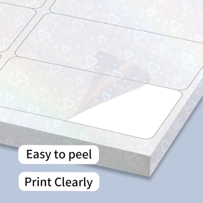 Transparent Shipping Stickers Labels - 2" x 4" Clear Address Labels Mailing Stickers for Laser/Inkjet Printer 8.5"×11"- 200 Labels (Clear Holographic Dot)