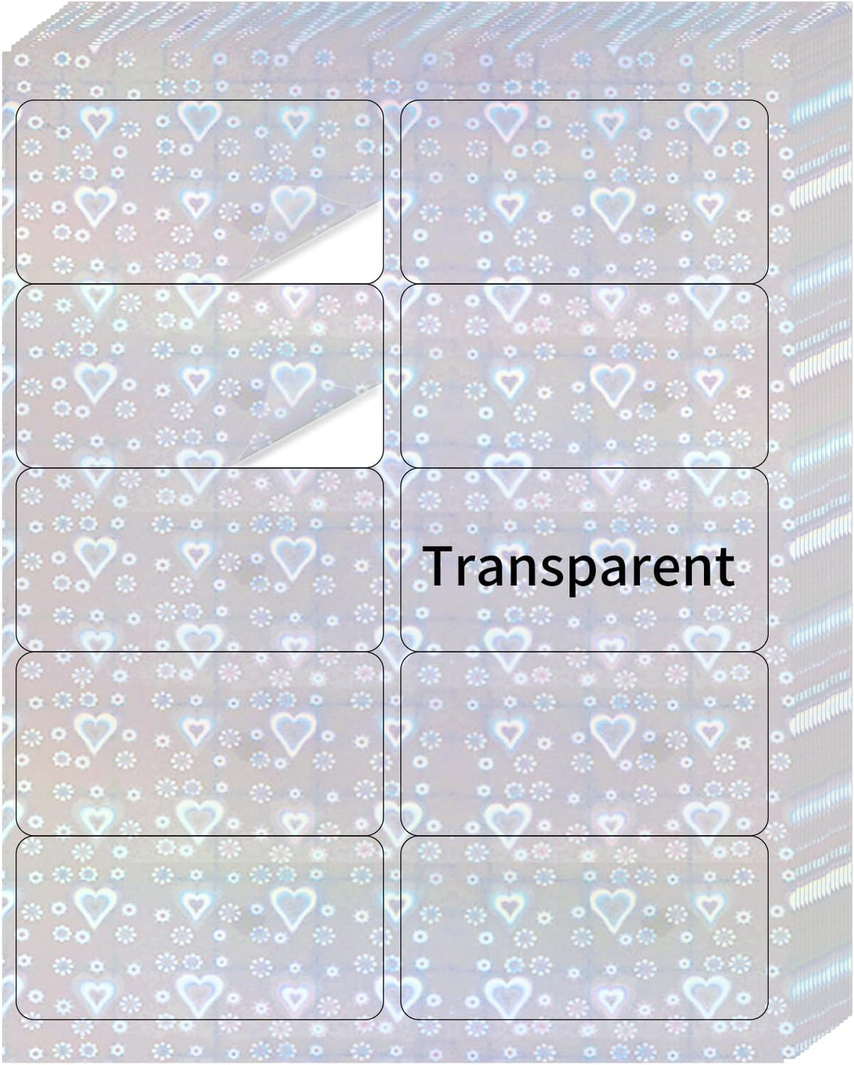 Transparent Shipping Stickers Labels - 2" x 4" Clear Address Labels Mailing Stickers for Laser/Inkjet Printer 8.5"×11"- 200 Labels (Clear Holographic Dot)