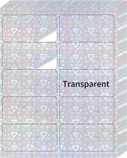 Transparent Shipping Stickers Labels - 2" x 4" Clear Address Labels Mailing Stickers for Laser/Inkjet Printer 8.5"×11"- 200 Labels (Clear Holographic Dot)