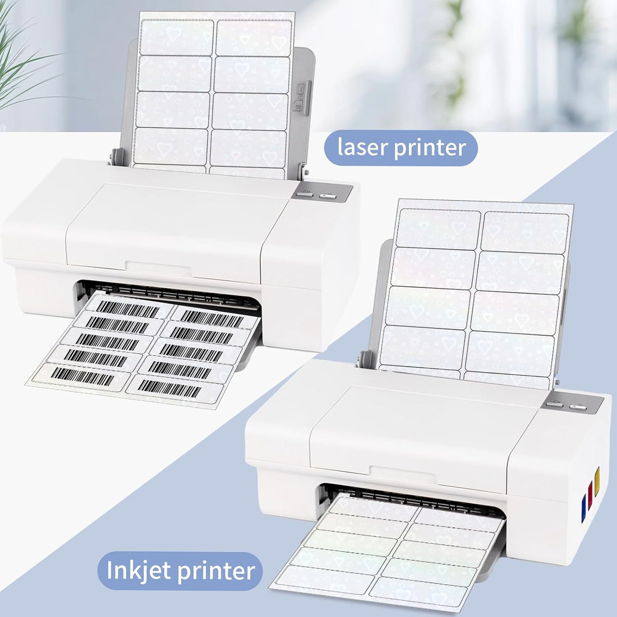 Transparent Shipping Stickers Labels - 2" x 4" Clear Address Labels Mailing Stickers for Laser/Inkjet Printer 8.5"×11"- 200 Labels (Clear Holographic Dot)
