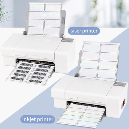 Transparent Shipping Stickers Labels - 2" x 4" Clear Address Labels Mailing Stickers for Laser/Inkjet Printer 8.5"×11"- 200 Labels (Clear Holographic Dot)