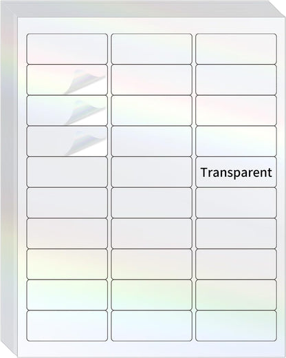 Transparent Shipping Stickers Labels - 2" x 4" Clear Address Labels Mailing Stickers for Laser/Inkjet Printer 8.5"×11"- 200 Labels (Clear Holographic Dot)