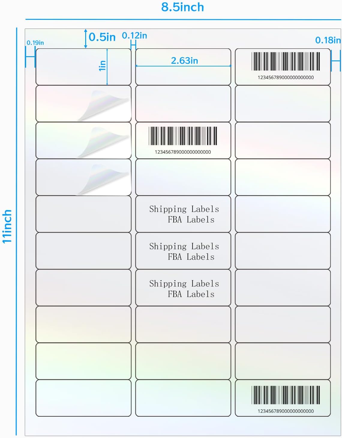 Transparent Shipping Stickers Labels - 2" x 4" Clear Address Labels Mailing Stickers for Laser/Inkjet Printer 8.5"×11"- 200 Labels (Clear Holographic Dot)
