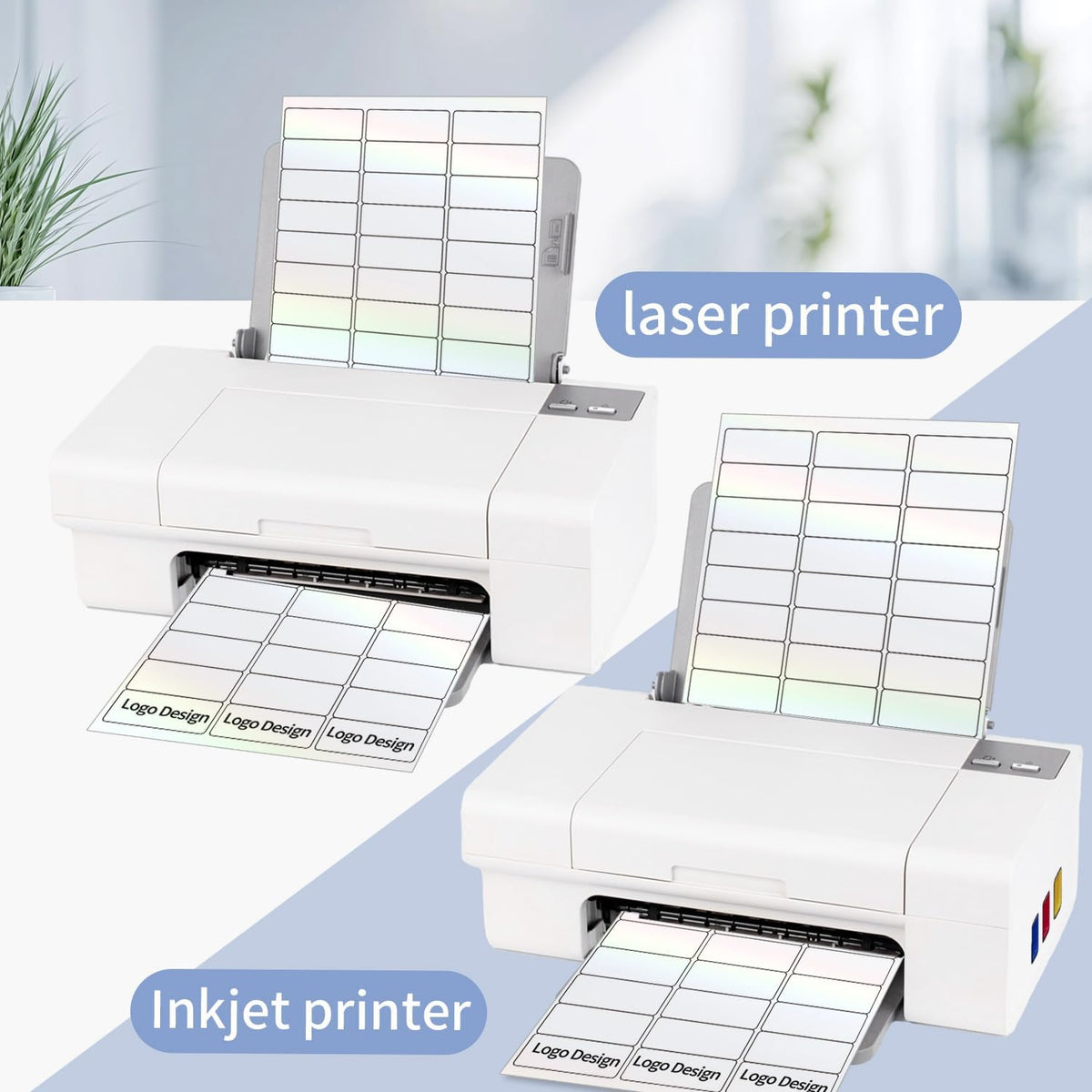 Transparent Shipping Stickers Labels - 2" x 4" Clear Address Labels Mailing Stickers for Laser/Inkjet Printer 8.5"×11"- 200 Labels (Clear Holographic Dot)