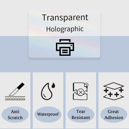 Transparent Shipping Stickers Labels - 2" x 4" Clear Address Labels Mailing Stickers for Laser/Inkjet Printer 8.5"×11"- 200 Labels (Clear Holographic Dot)