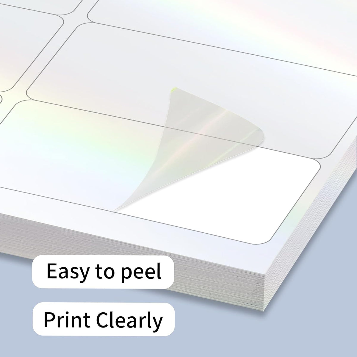 Transparent Shipping Stickers Labels - 2" x 4" Clear Address Labels Mailing Stickers for Laser/Inkjet Printer 8.5"×11"- 200 Labels (Clear Holographic Dot)