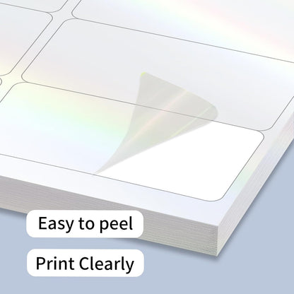 Transparent Shipping Stickers Labels - 2" x 4" Clear Address Labels Mailing Stickers for Laser/Inkjet Printer 8.5"×11"- 200 Labels (Clear Holographic Dot)