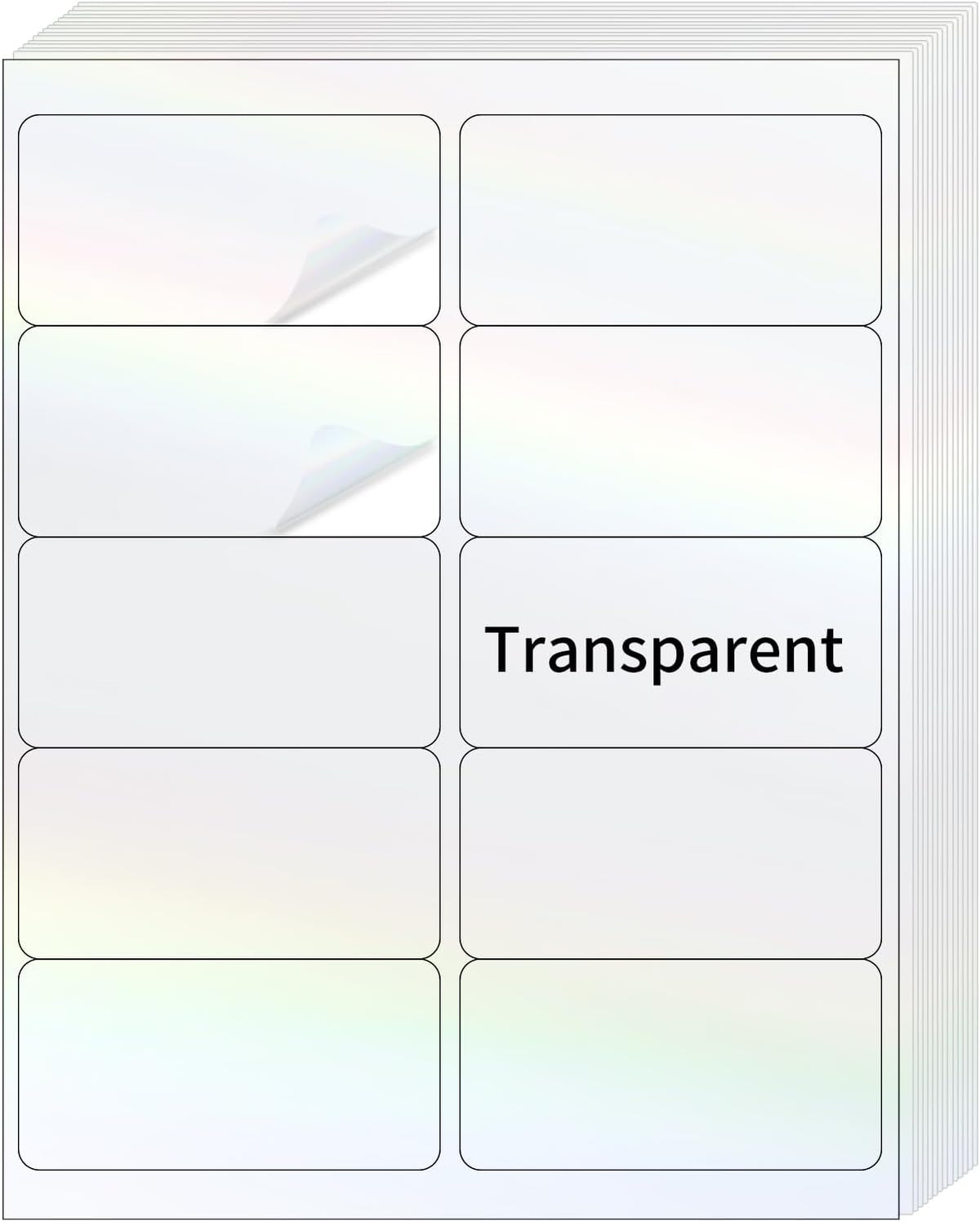 Transparent Shipping Stickers Labels - 2" x 4" Clear Address Labels Mailing Stickers for Laser/Inkjet Printer 8.5"×11"- 200 Labels (Clear Holographic Dot)