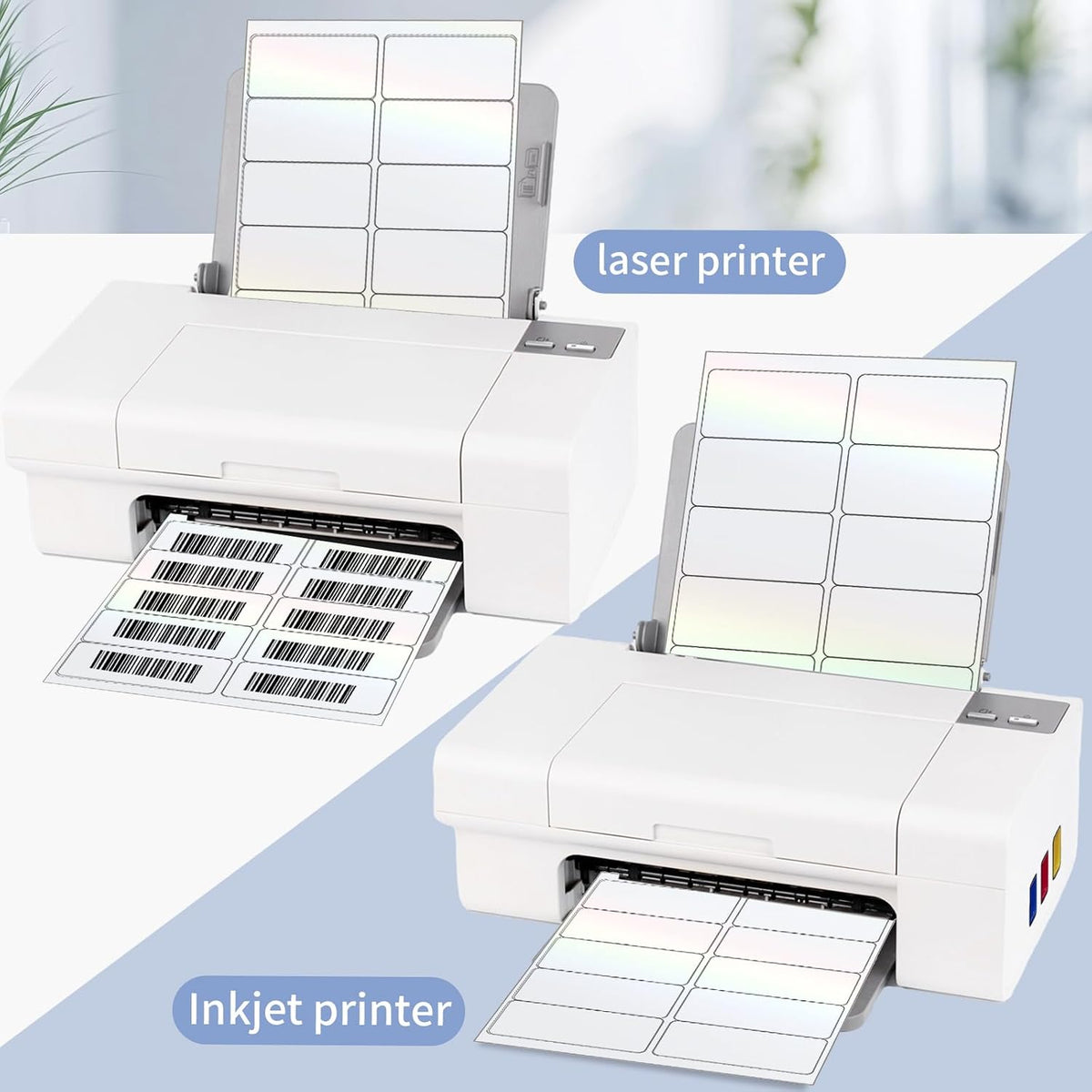 Transparent Shipping Stickers Labels - 2" x 4" Clear Address Labels Mailing Stickers for Laser/Inkjet Printer 8.5"×11"- 200 Labels (Clear Holographic Dot)