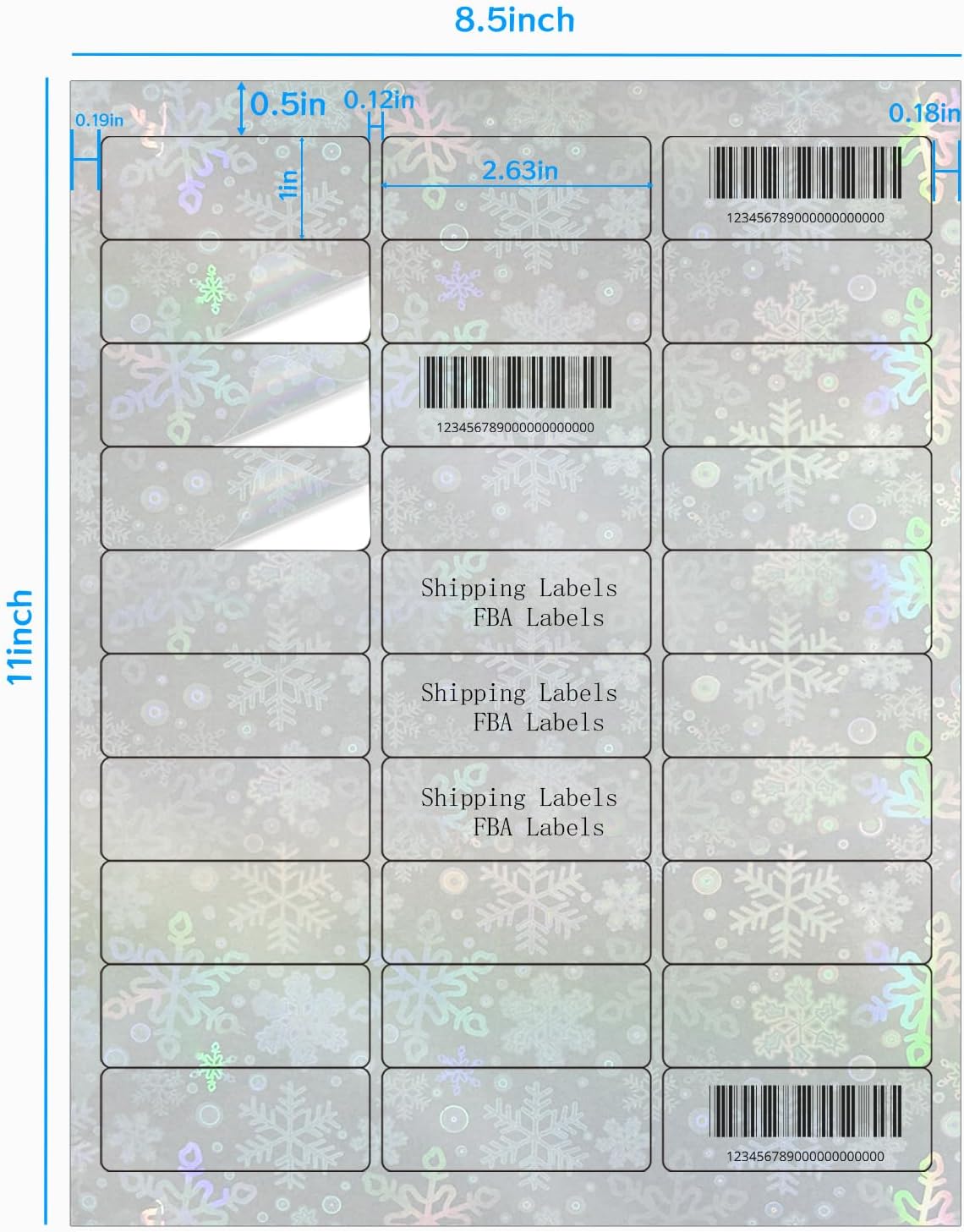 Transparent Shipping Stickers Labels - 2" x 4" Clear Address Labels Mailing Stickers for Laser/Inkjet Printer 8.5"×11"- 200 Labels (Clear Holographic Dot)