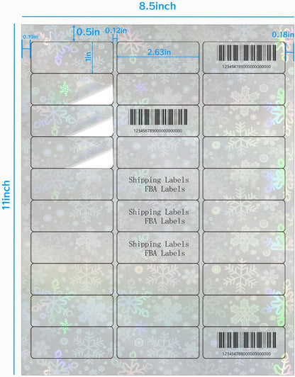 Transparent Shipping Stickers Labels - 2" x 4" Clear Address Labels Mailing Stickers for Laser/Inkjet Printer 8.5"×11"- 200 Labels (Clear Holographic Dot)