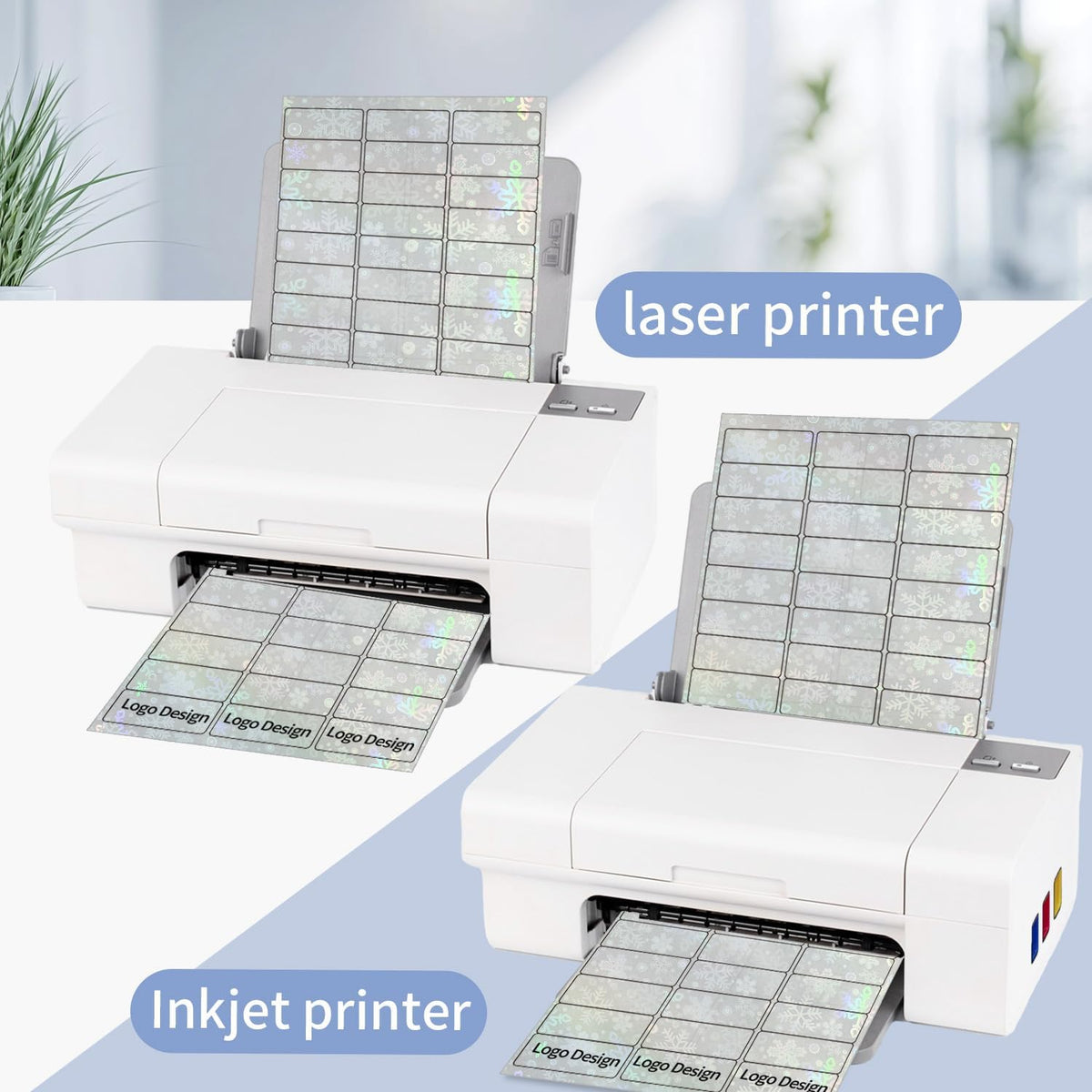 Transparent Shipping Stickers Labels - 2" x 4" Clear Address Labels Mailing Stickers for Laser/Inkjet Printer 8.5"×11"- 200 Labels (Clear Holographic Dot)