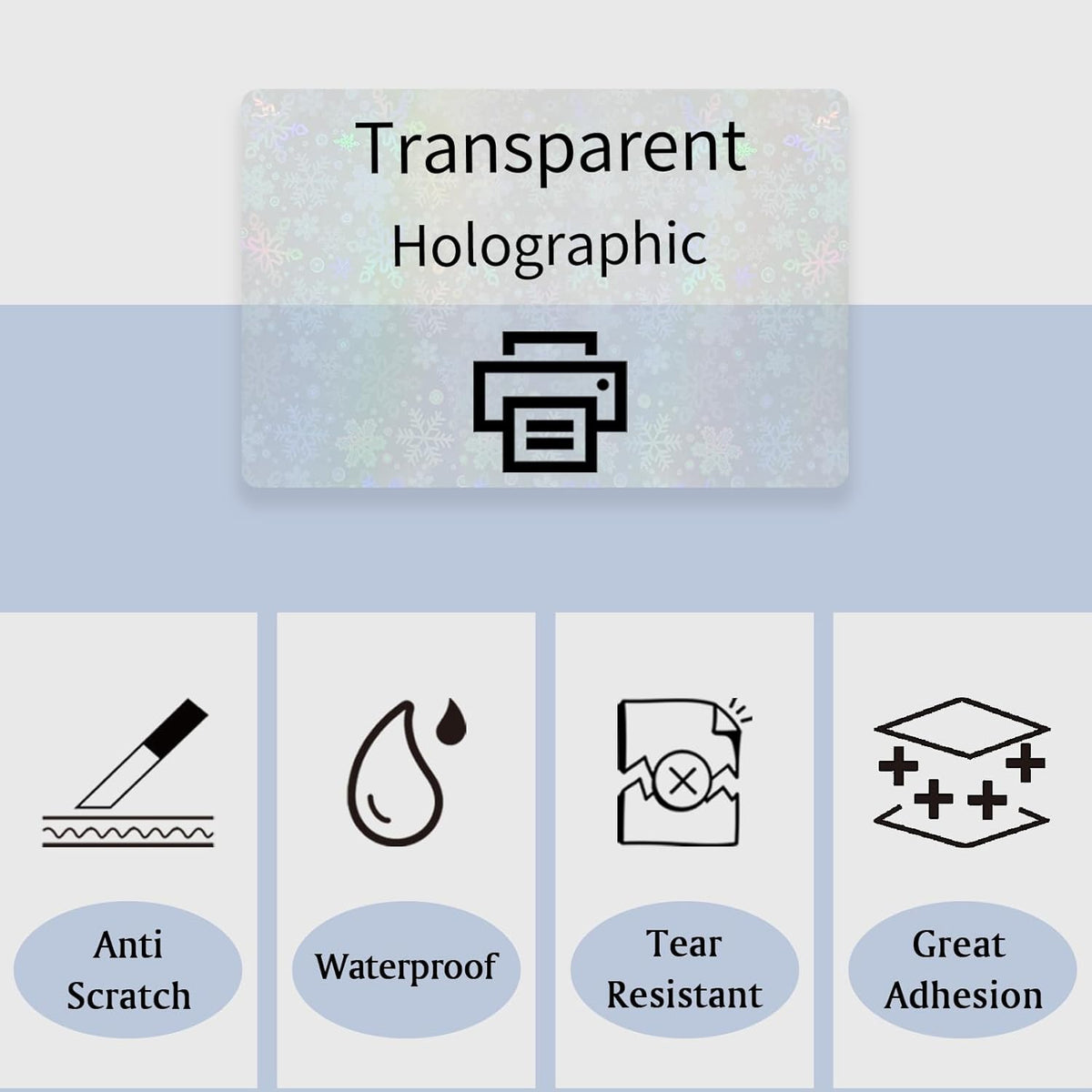 Transparent Shipping Stickers Labels - 2" x 4" Clear Address Labels Mailing Stickers for Laser/Inkjet Printer 8.5"×11"- 200 Labels (Clear Holographic Dot)