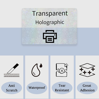Transparent Shipping Stickers Labels - 2" x 4" Clear Address Labels Mailing Stickers for Laser/Inkjet Printer 8.5"×11"- 200 Labels (Clear Holographic Dot)