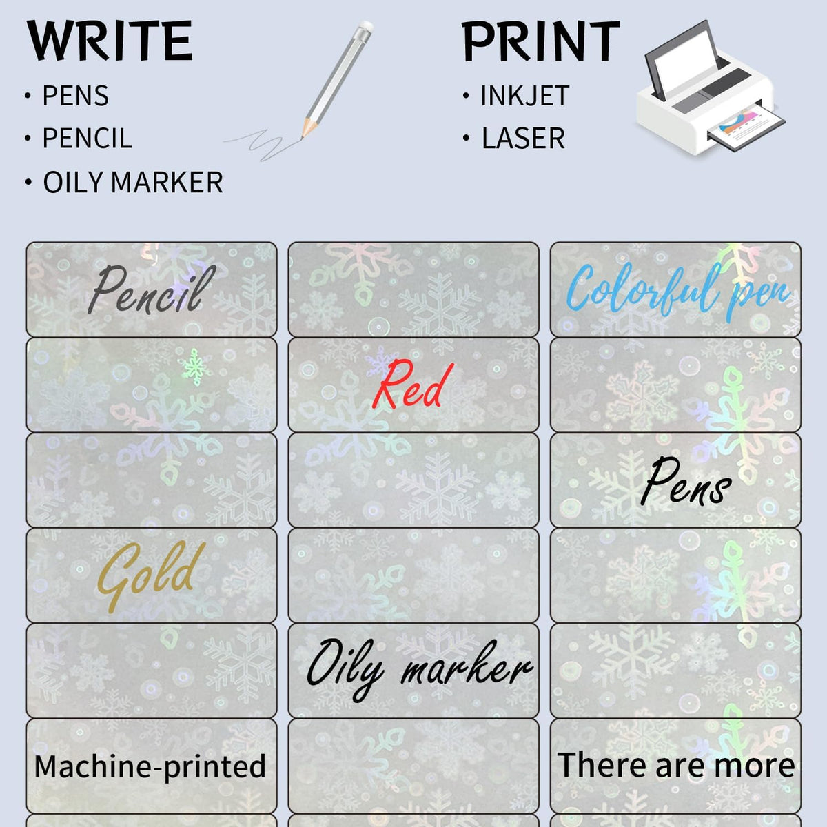 Transparent Shipping Stickers Labels - 2" x 4" Clear Address Labels Mailing Stickers for Laser/Inkjet Printer 8.5"×11"- 200 Labels (Clear Holographic Dot)