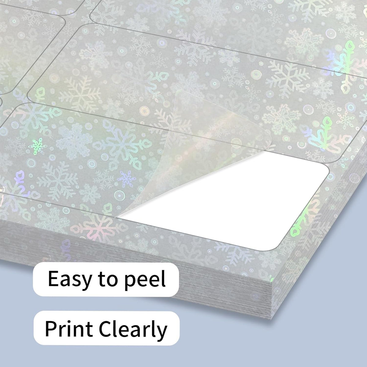 Transparent Shipping Stickers Labels - 2" x 4" Clear Address Labels Mailing Stickers for Laser/Inkjet Printer 8.5"×11"- 200 Labels (Clear Holographic Dot)
