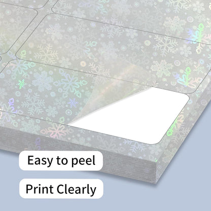 Transparent Shipping Stickers Labels - 2" x 4" Clear Address Labels Mailing Stickers for Laser/Inkjet Printer 8.5"×11"- 200 Labels (Clear Holographic Dot)