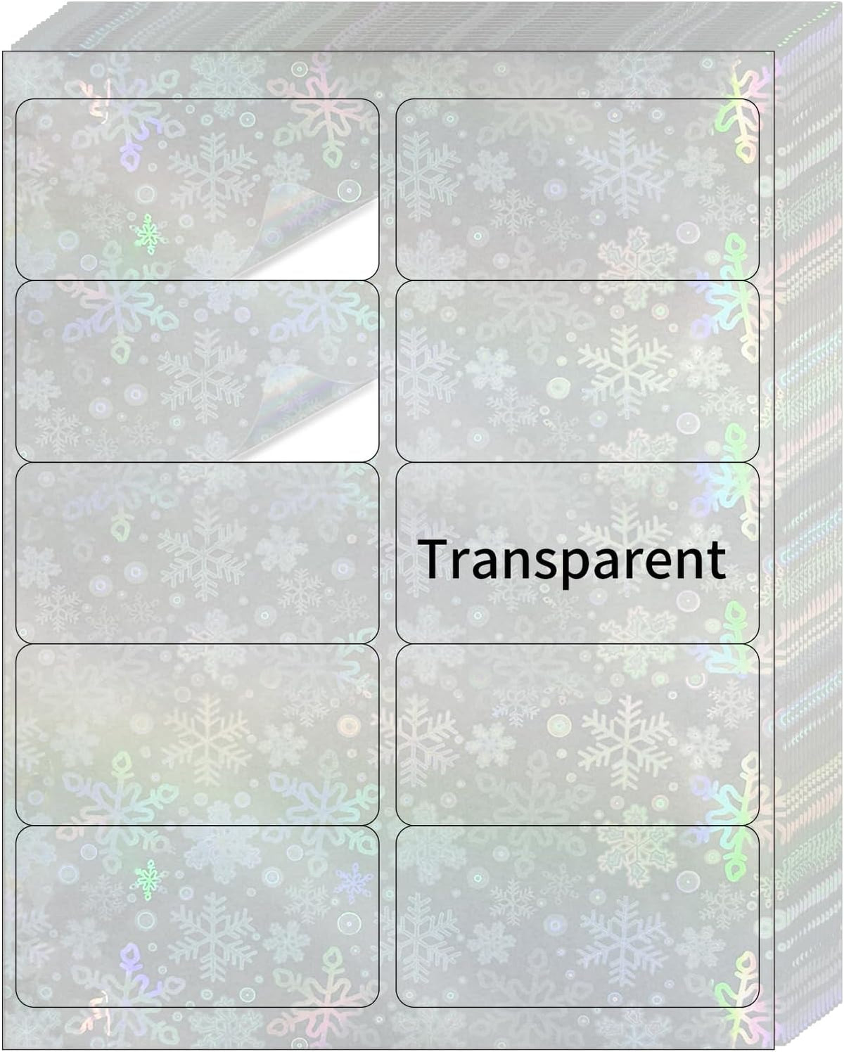 Transparent Shipping Stickers Labels - 2" x 4" Clear Address Labels Mailing Stickers for Laser/Inkjet Printer 8.5"×11"- 200 Labels (Clear Holographic Dot)