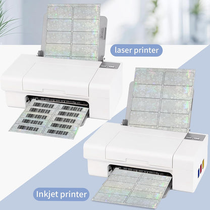 Transparent Shipping Stickers Labels - 2" x 4" Clear Address Labels Mailing Stickers for Laser/Inkjet Printer 8.5"×11"- 200 Labels (Clear Holographic Dot)