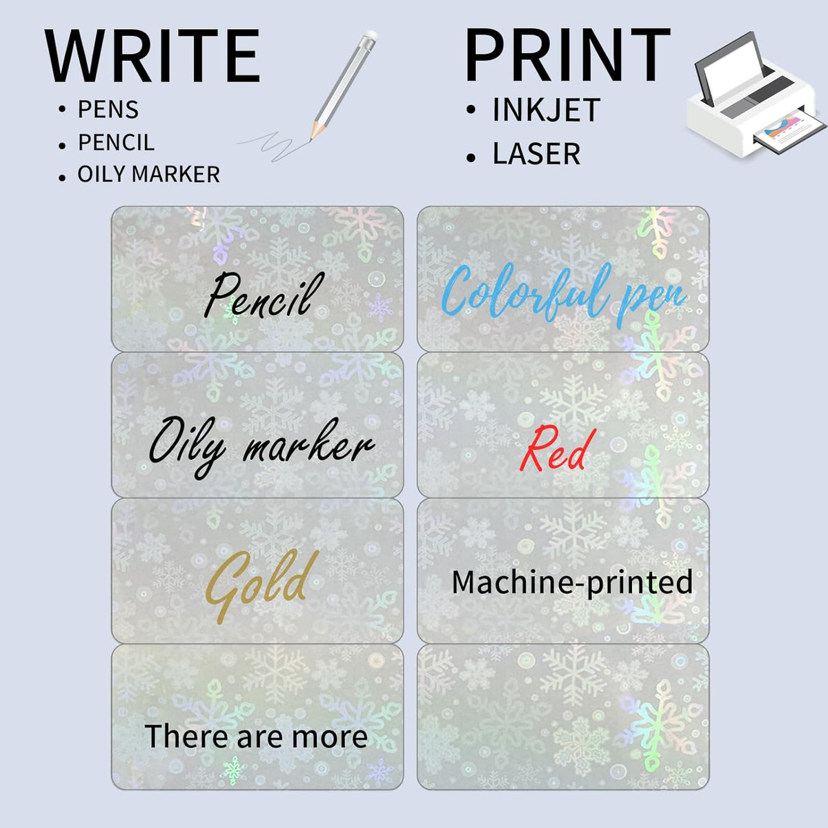 Transparent Shipping Stickers Labels - 2" x 4" Clear Address Labels Mailing Stickers for Laser/Inkjet Printer 8.5"×11"- 200 Labels (Clear Holographic Dot)