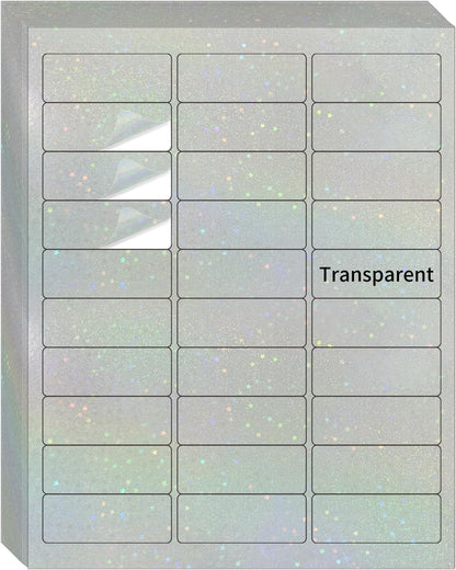 Transparent Shipping Stickers Labels - 2" x 4" Clear Address Labels Mailing Stickers for Laser/Inkjet Printer 8.5"×11"- 200 Labels (Clear Holographic Dot)