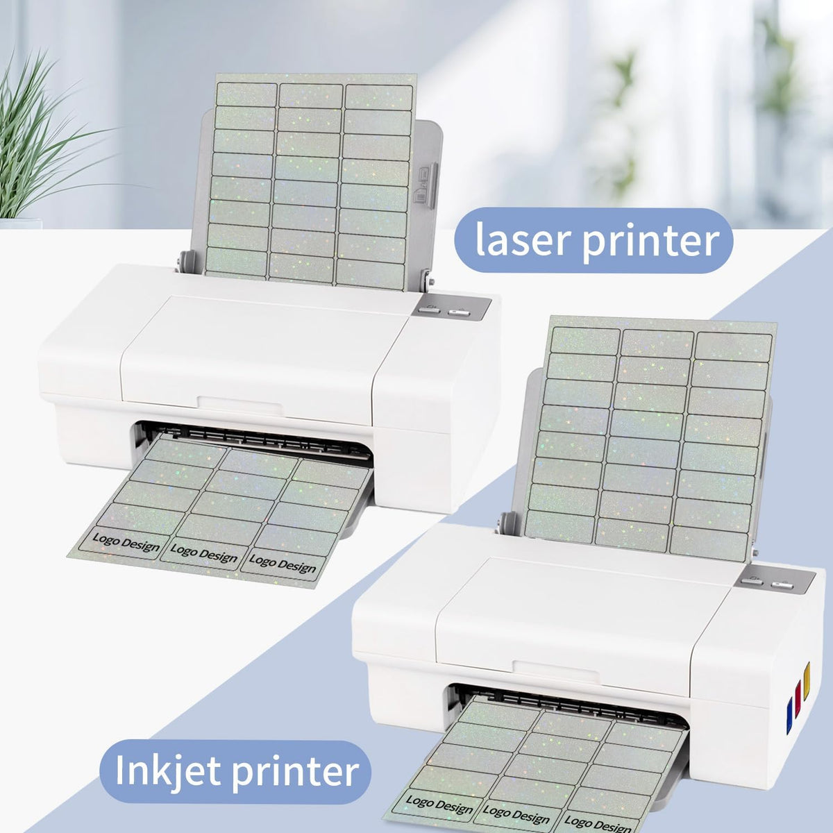 Transparent Shipping Stickers Labels - 2" x 4" Clear Address Labels Mailing Stickers for Laser/Inkjet Printer 8.5"×11"- 200 Labels (Clear Holographic Dot)