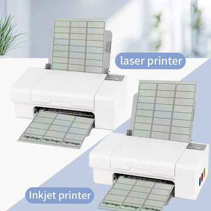 Transparent Shipping Stickers Labels - 2" x 4" Clear Address Labels Mailing Stickers for Laser/Inkjet Printer 8.5"×11"- 200 Labels (Clear Holographic Dot)