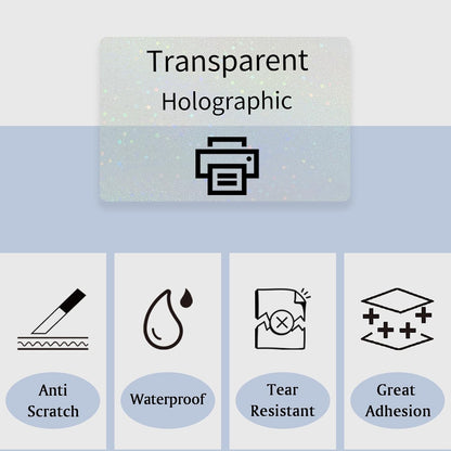 Transparent Shipping Stickers Labels - 2" x 4" Clear Address Labels Mailing Stickers for Laser/Inkjet Printer 8.5"×11"- 200 Labels (Clear Holographic Dot)