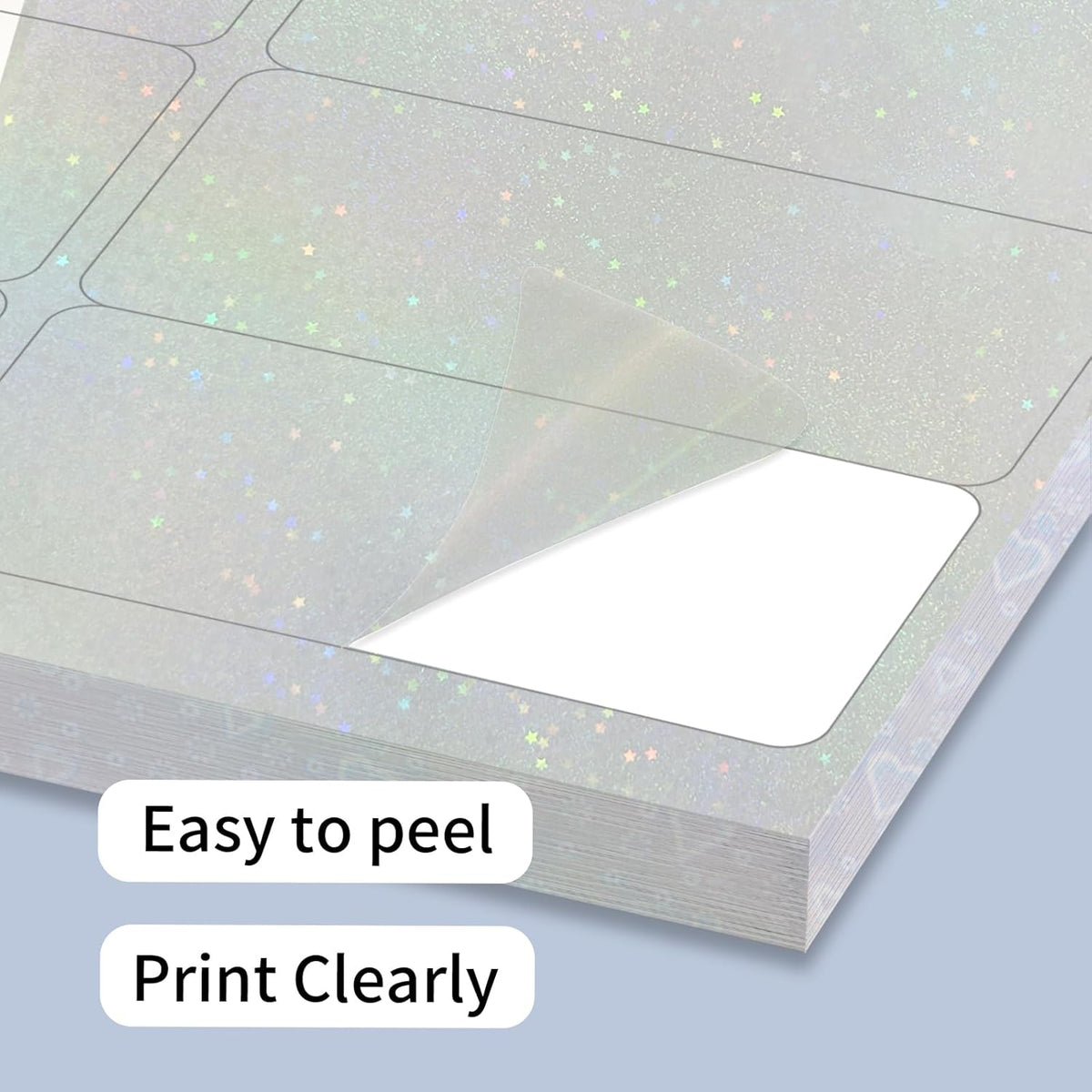 Transparent Shipping Stickers Labels - 2" x 4" Clear Address Labels Mailing Stickers for Laser/Inkjet Printer 8.5"×11"- 200 Labels (Clear Holographic Dot)
