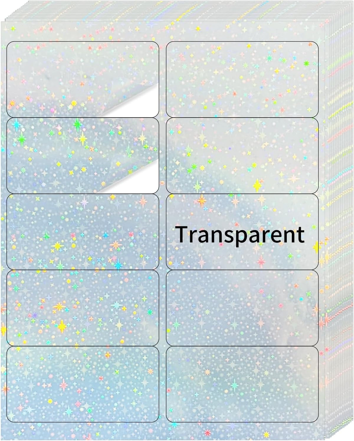 Transparent Shipping Stickers Labels - 2" x 4" Clear Address Labels Mailing Stickers for Laser/Inkjet Printer 8.5"×11"- 200 Labels (Clear Holographic Dot)