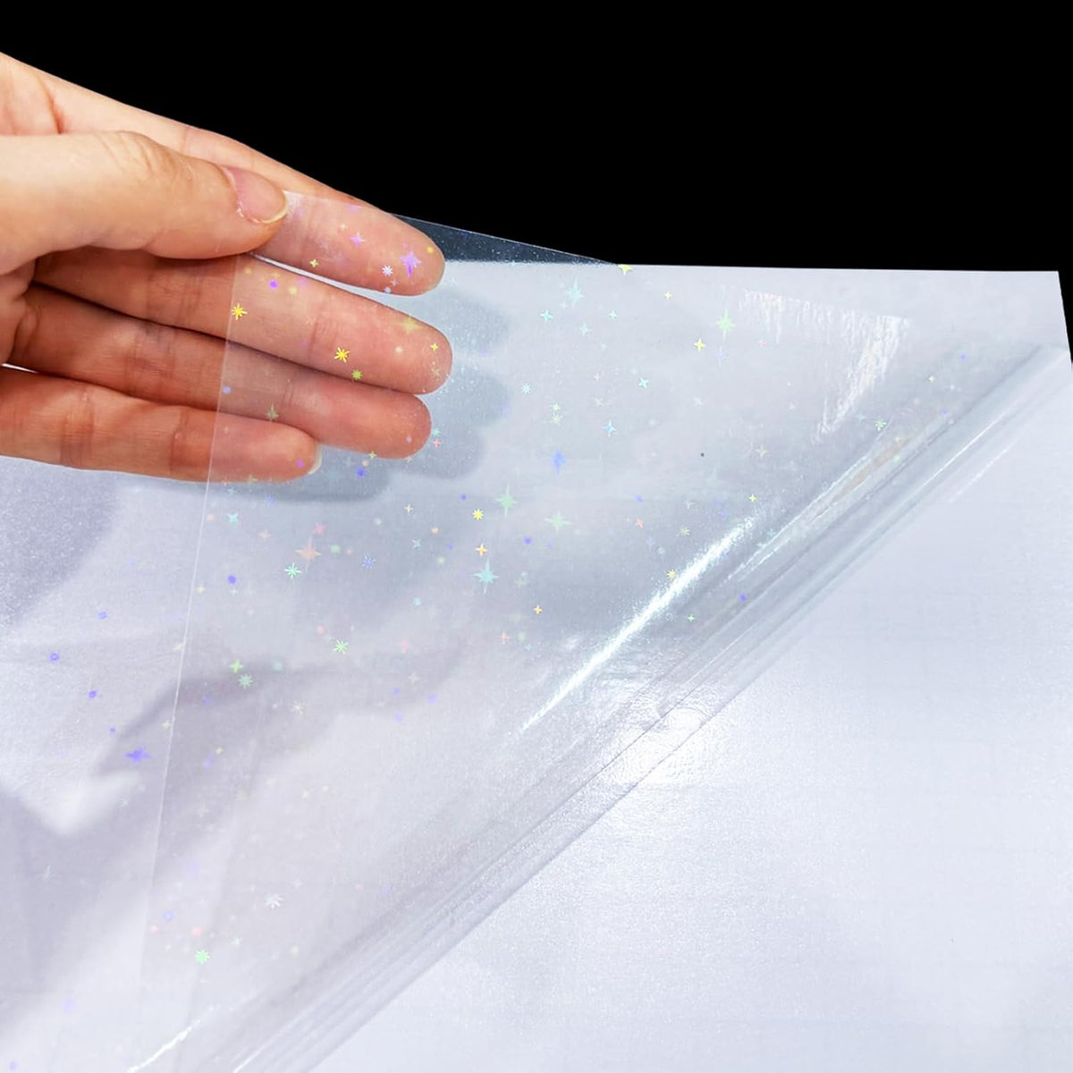 Transparent Shipping Stickers Labels - 2" x 4" Clear Address Labels Mailing Stickers for Laser/Inkjet Printer 8.5"×11"- 200 Labels (Clear Holographic Dot)