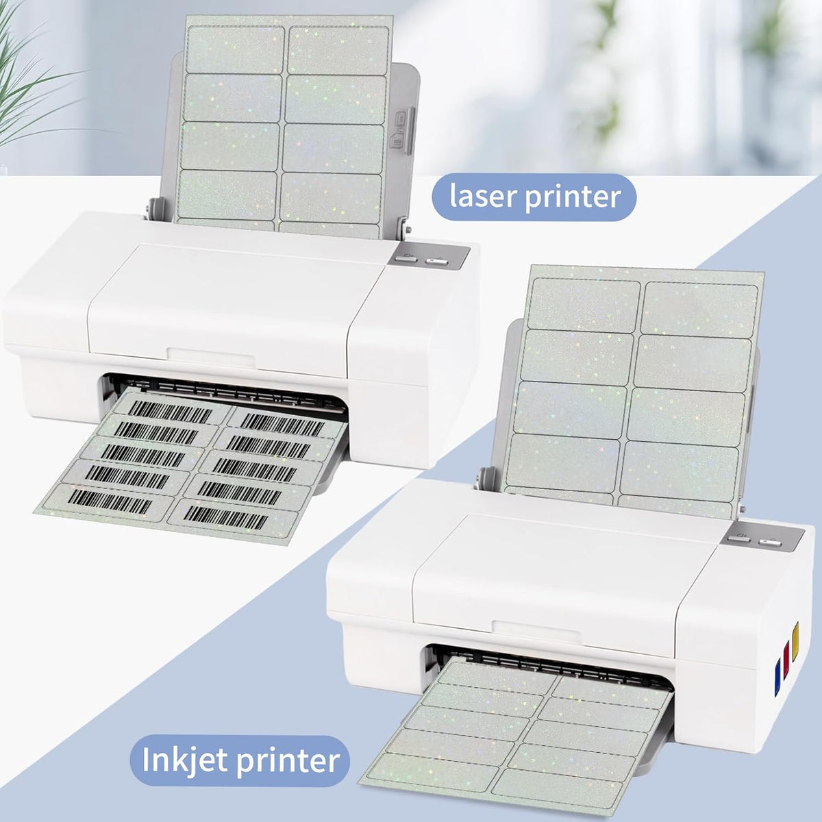 Transparent Shipping Stickers Labels - 2" x 4" Clear Address Labels Mailing Stickers for Laser/Inkjet Printer 8.5"×11"- 200 Labels (Clear Holographic Dot)
