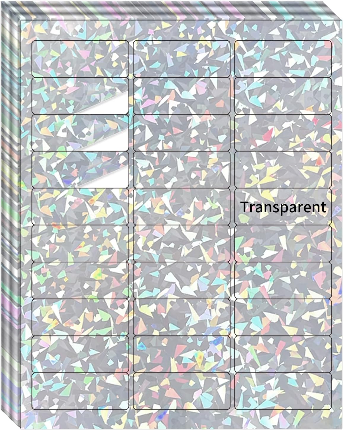 Transparent Shipping Stickers Labels - 2" x 4" Clear Address Labels Mailing Stickers for Laser/Inkjet Printer 8.5"×11"- 200 Labels (Clear Holographic Dot)