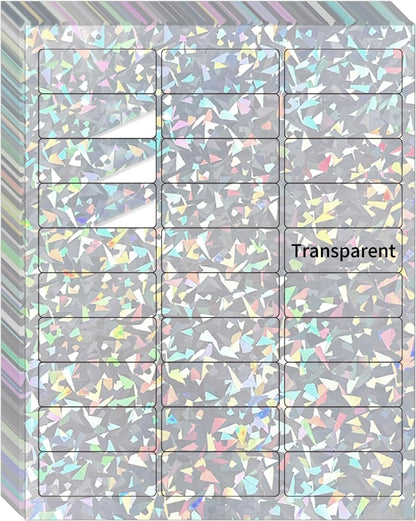 Transparent Shipping Stickers Labels - 2" x 4" Clear Address Labels Mailing Stickers for Laser/Inkjet Printer 8.5"×11"- 200 Labels (Clear Holographic Dot)